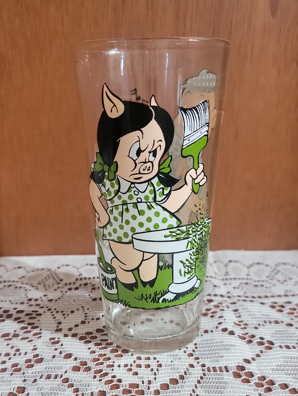 1976 Pepsi Porky And Petunia Pig Glass